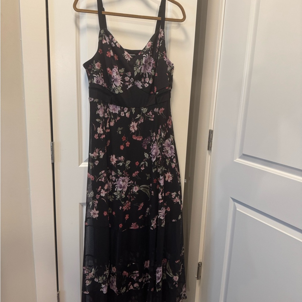Torrid Black and Pink Maxi Sundress for Weddings